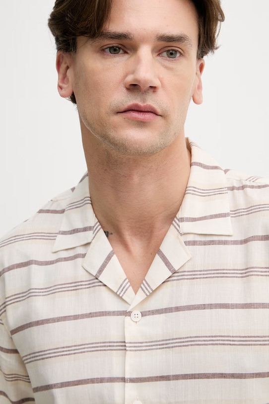 Lindbergh koszula damska z lnem beżowy 30.203859