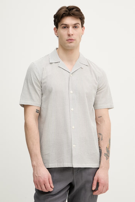 Lindbergh koszula męska bawełniana szary 30.203863