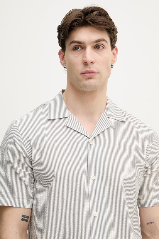 Lindbergh koszula męska bawełniana szary 30.203863