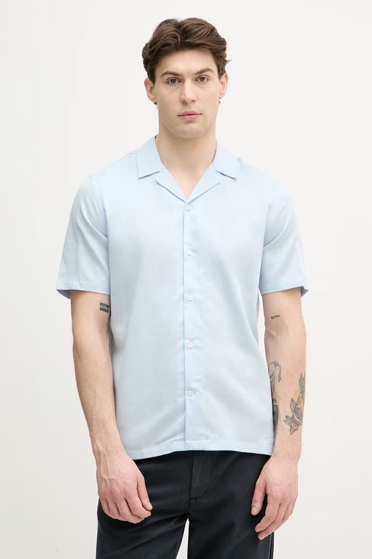 Lindbergh koszula męska z bawełną niebieski 30.222099