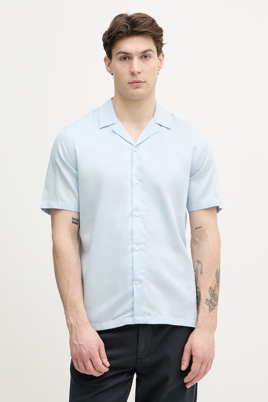 Lindbergh koszula męska z bawełną niebieski 30.222099