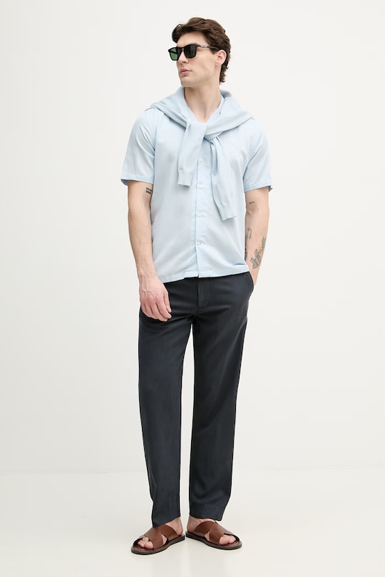 Lindbergh koszula męska z bawełną 30.222099 niebieski SS26