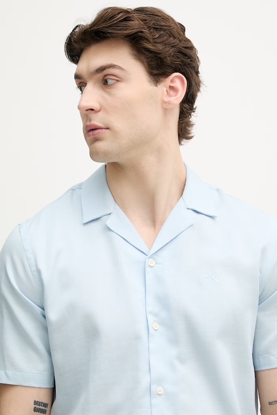 Lindbergh koszula męska z bawełną niebieski 30.222099