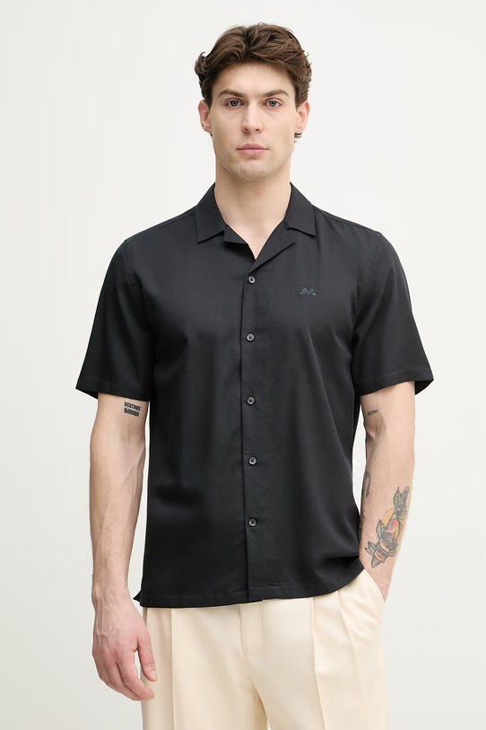 Lindbergh koszula męska z bawełną granatowy 30.222099