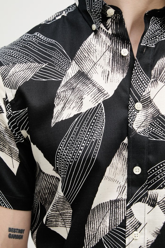 Lindbergh koszula męska z bawełną 30.222103 czarny