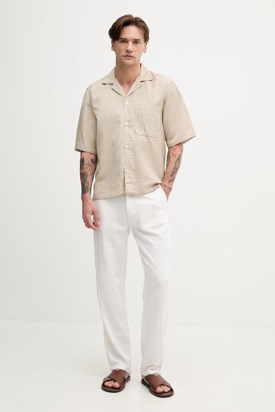 Lindbergh koszula męska z lyocellem 30.222111 beżowy SS26