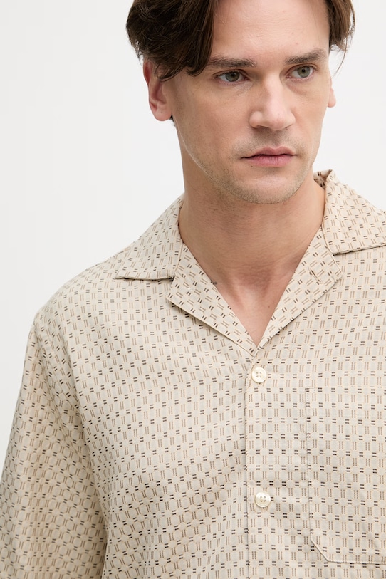 Lindbergh koszula męska z lyocellem beżowy 30.222111