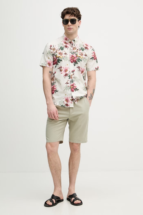 Lindbergh koszula męska z lnu 30.222113 zielony SS26