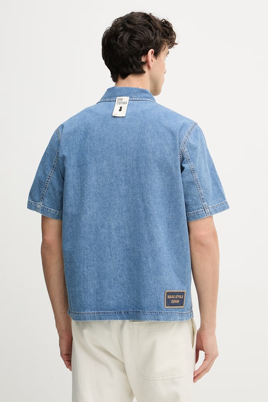 Odzież Marc O'Polo koszula męska z bawełny 5000008048 niebieski