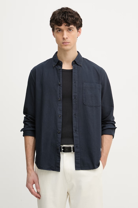 Marc O'Polo koszula męska bawełniana granatowy 5000008064