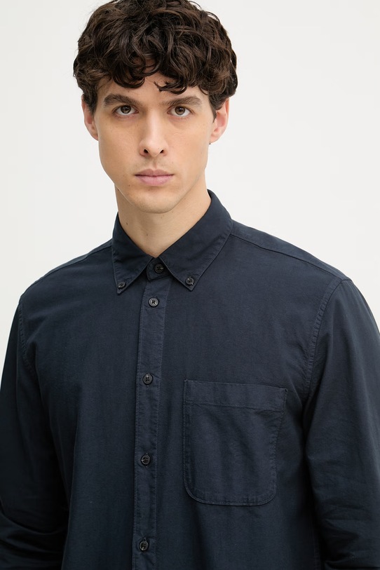 Marc O'Polo koszula męska bawełniana granatowy 5000008064