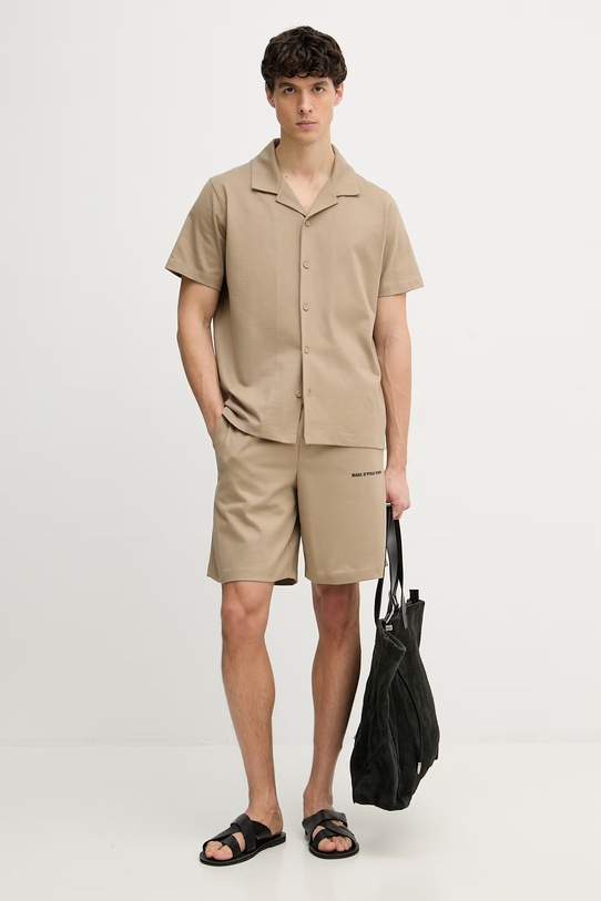 Marc O'Polo koszula męska bawełniana 5000008251 beżowy SS26