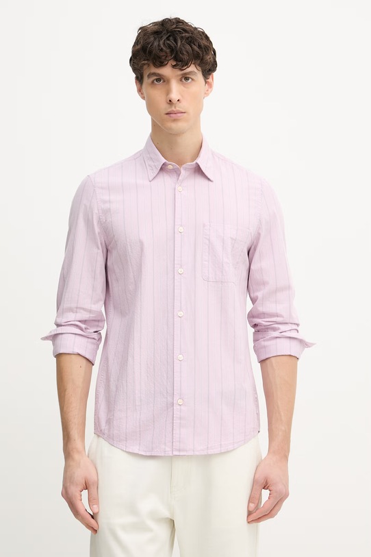 Marc O'Polo koszula męska bawełniana fioletowy 5000012780