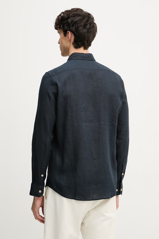 Odzież Marc O'Polo koszula męska lniana 5000012782 granatowy