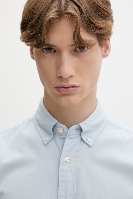 Marc O'Polo πουκάμισο Ανδρικό βαμβακερό μπλε 5000012786