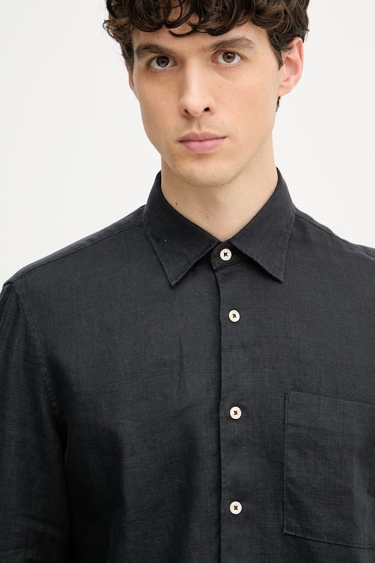 Marc O'Polo koszula męska lniana czarny 5000012796