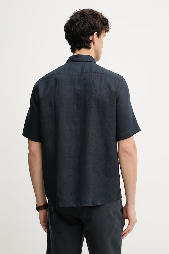 Odzież Marc O'Polo koszula męska lniana 5000012803 granatowy