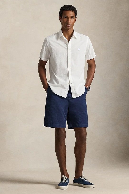 Odzież Polo Ralph Lauren koszula męska bawełniana 710906575 biały