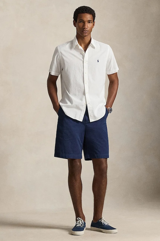 Odzież Polo Ralph Lauren koszula męska bawełniana 710906575 biały