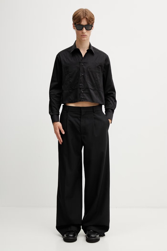 Vetements koszula bawełniana męska UE76SH031B czarny