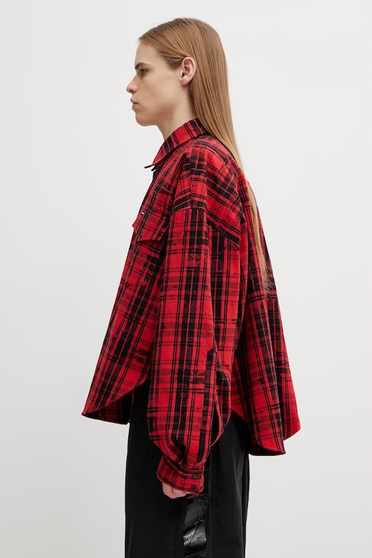VETEMENTS koszula Cowboy Flannel ME76FS055RB czerwony SS26