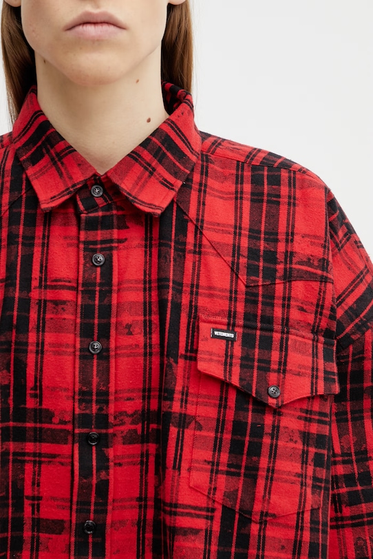 VETEMENTS koszula Cowboy Flannel czerwony ME76FS055RB