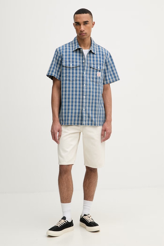 Levi's košulja za muškarce od pamuka SS WORKER - WW x WORKWEAR 003O1 plava SS26