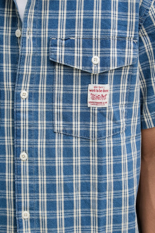 Levi's košulja za muškarce od pamuka SS WORKER - WW x WORKWEAR 003O1 plava