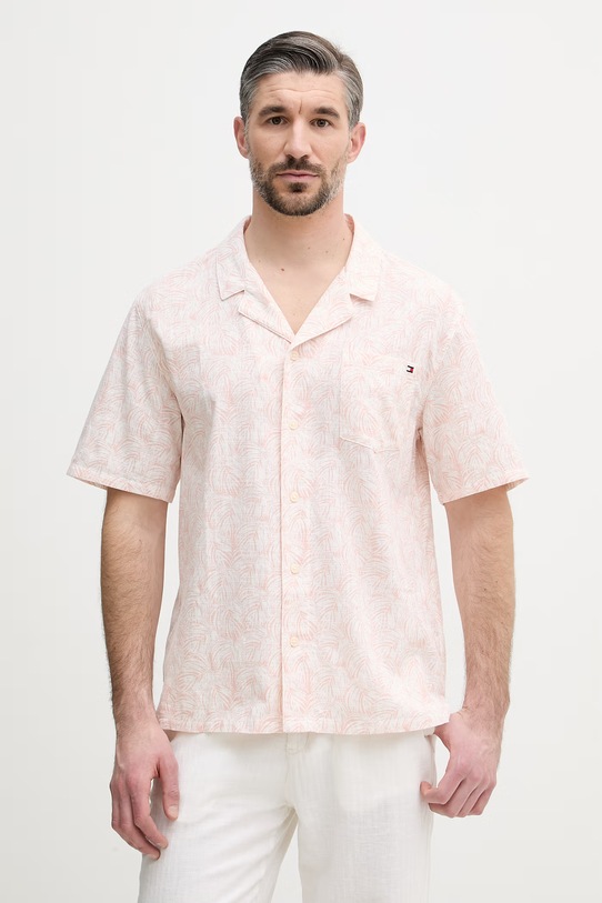 Tommy Hilfiger koszula męska bawełniana różowy UM0UM03814
