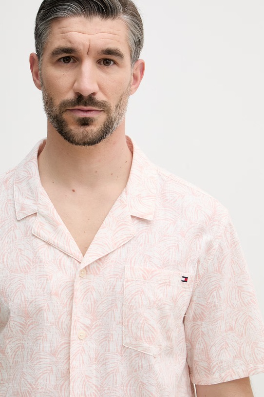 Tommy Hilfiger koszula męska bawełniana różowy UM0UM03814