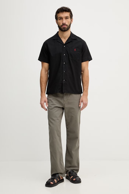 Polo Ralph Lauren koszula bawełniana 710980423 czarny SS26