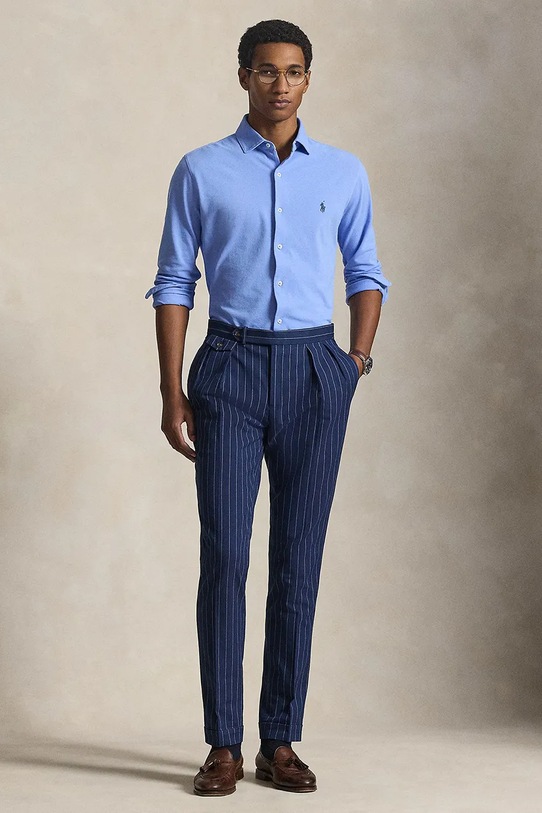 Odzież Polo Ralph Lauren koszula bawełniana 710A12399 niebieski