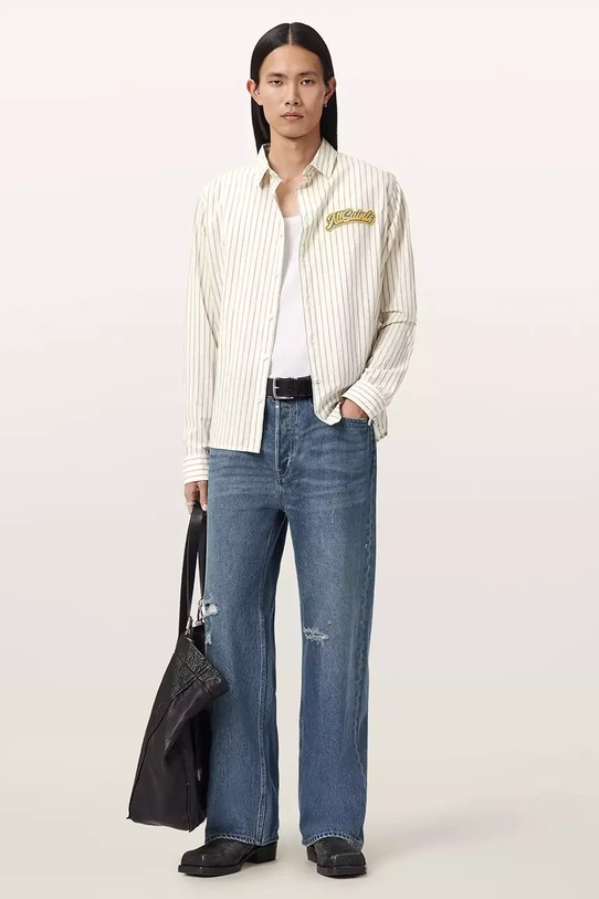 Odzież AllSaints koszula bawełniana SAMUEL M001SE biały