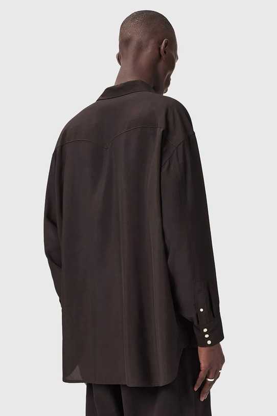 Πουκάμισο AllSaints PICKETT M017SE καφέ SS26