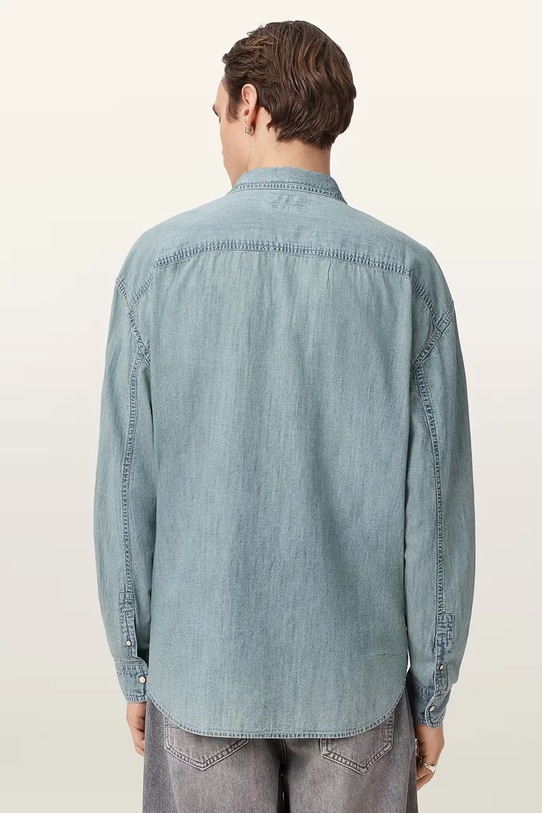 AllSaints koszula męska jeansowa GRIBBS M042SE niebieski SS26