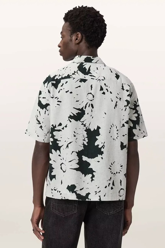 Srajca z dodatkom lanu AllSaints GIRONA M045SE bela SS26