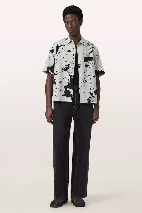 AllSaints cămașă cu in GIRONA alb M045SE