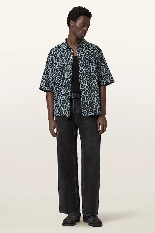 AllSaints cămașă cu in SILESIA gri M047SE