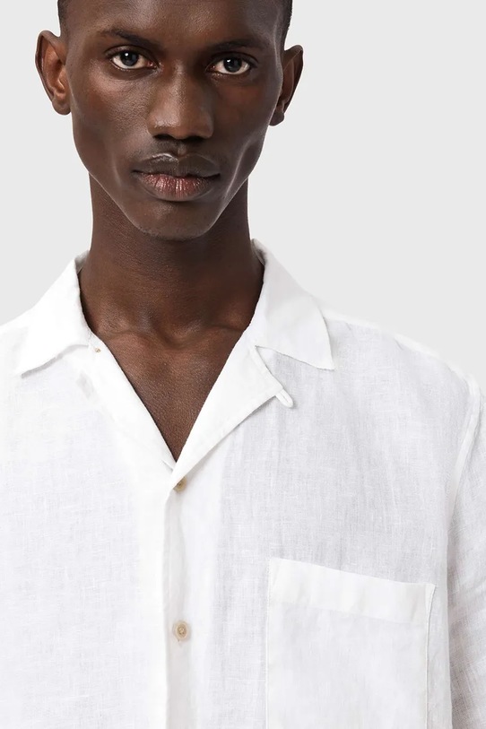 AllSaints koszula lniana TRI biały M053SE