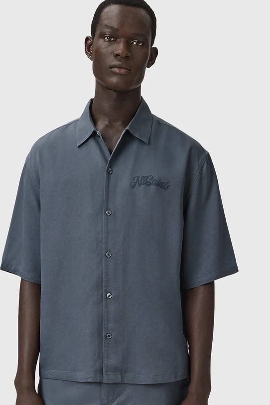 AllSaints koszula męska ODYSSEY niebieski M116SE
