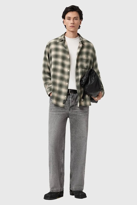 Odzież AllSaints koszula męska LUMLEY M034SE zielony