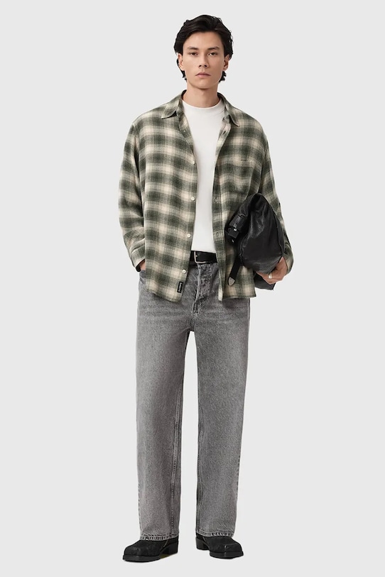 Odzież AllSaints koszula męska LUMLEY M034SE zielony