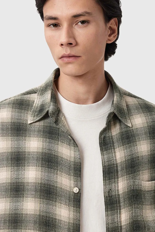 AllSaints koszula męska LUMLEY M034SE zielony