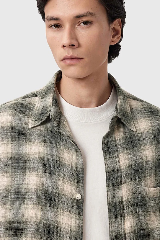 AllSaints koszula męska LUMLEY M034SE zielony