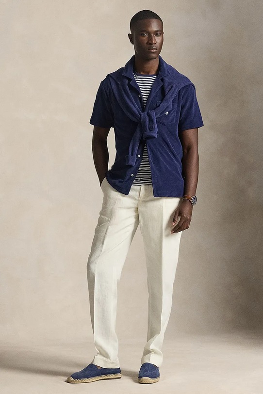 Oblečenie Polo Ralph Lauren pánska košeľa 710A12489 tmavomodrá