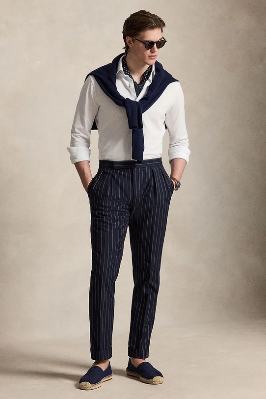 Дрехи Polo Ralph Lauren риза мъжка памучна 710B13485 бял