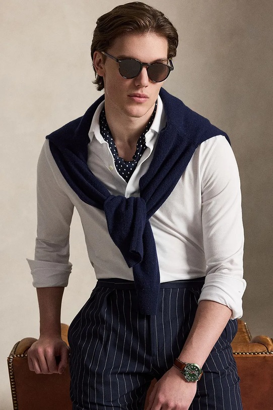 Polo Ralph Lauren риза мъжка памучна 710B13485 бял