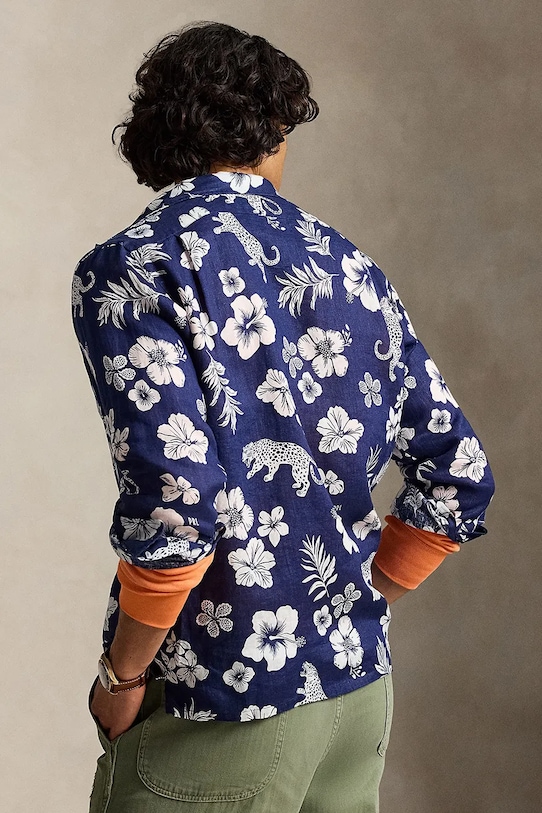 Polo Ralph Lauren koszula męska lniana 710B14227 fioletowy SS26