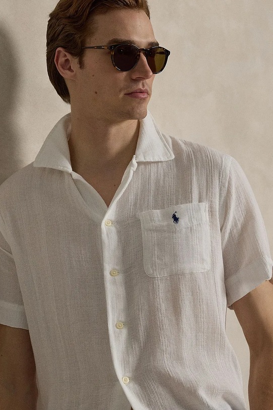 Polo Ralph Lauren koszula bawełniana szary 710B14259