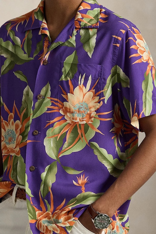 Polo Ralph Lauren koszula męska z wiskozy fioletowy 710B14300